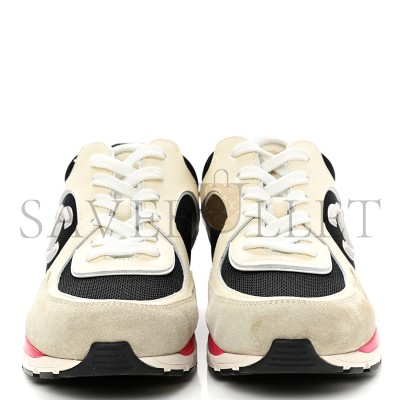 CHANEL SNEAKERS CALFSKIN, MESH & SUEDE CALFSKIN IVORY, BLACK & BEIGE G39066 Y55828 K4292